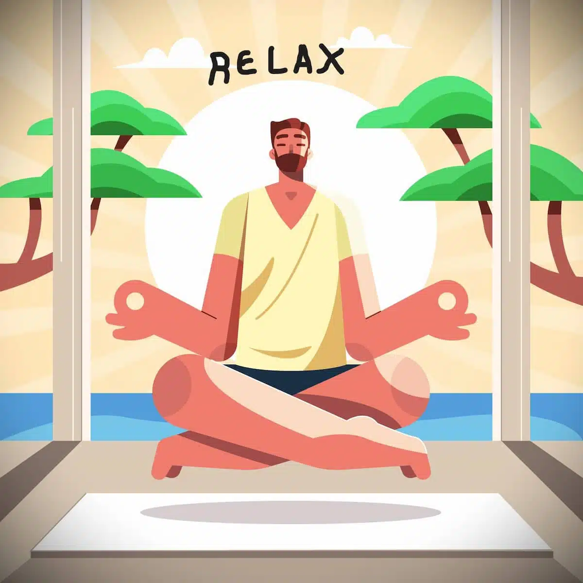 Hombre relajado en su vivienda con ventanas rotas en madrid